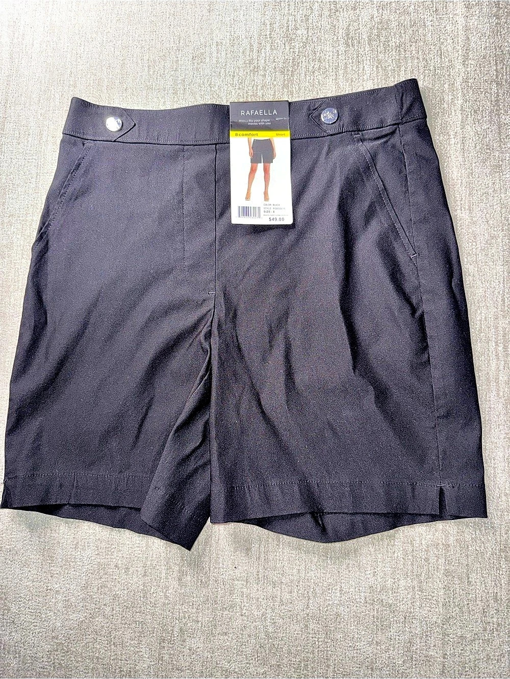 Rafaella Women’s Black Comfort Bermuda Shorts Size 8 NWT $49